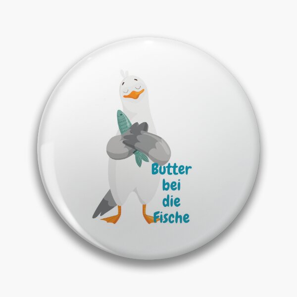 Item preview, Seagull with fish – “Butter bei die Fische” Funny North German design designed and sold by Fies-und-Fein.