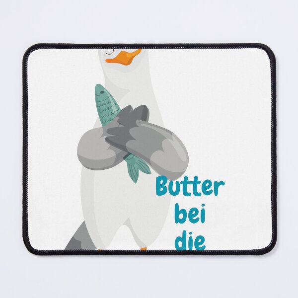 Item preview, Seagull with fish – “Butter bei die Fische” Funny North German design designed and sold by Fies-und-Fein.
