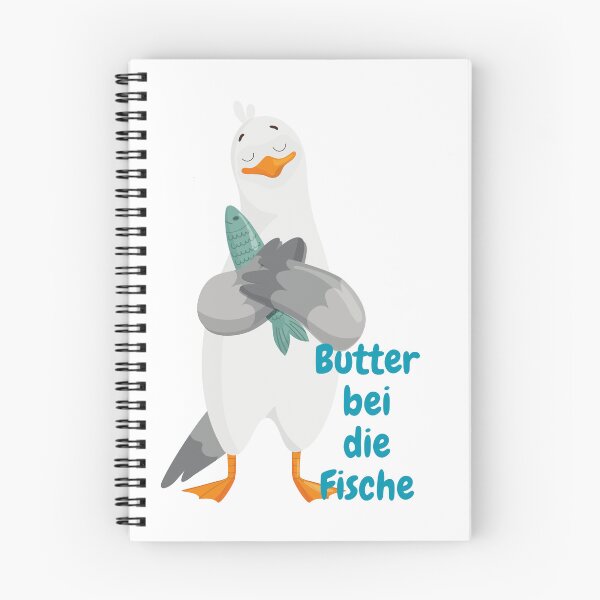 Item preview, Seagull with fish – “Butter bei die Fische” Funny North German design designed and sold by Fies-und-Fein.