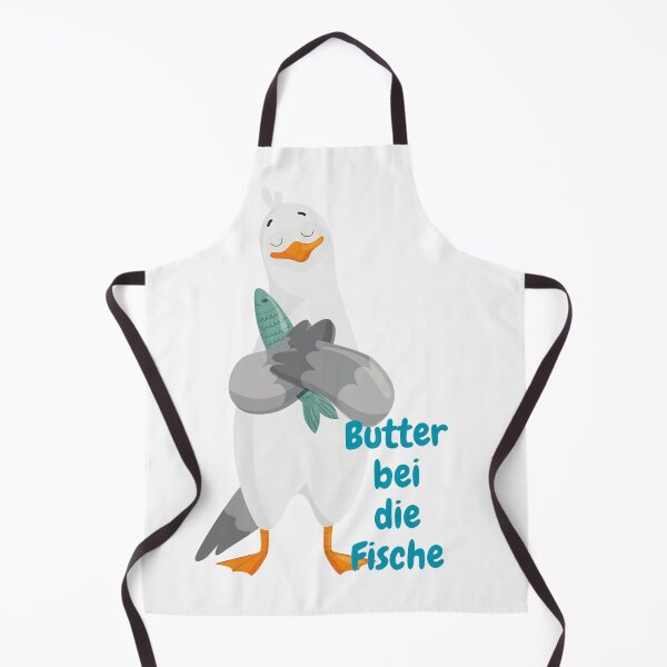 Item preview, Seagull with fish – “Butter bei die Fische” Funny North German design designed and sold by Fies-und-Fein.
