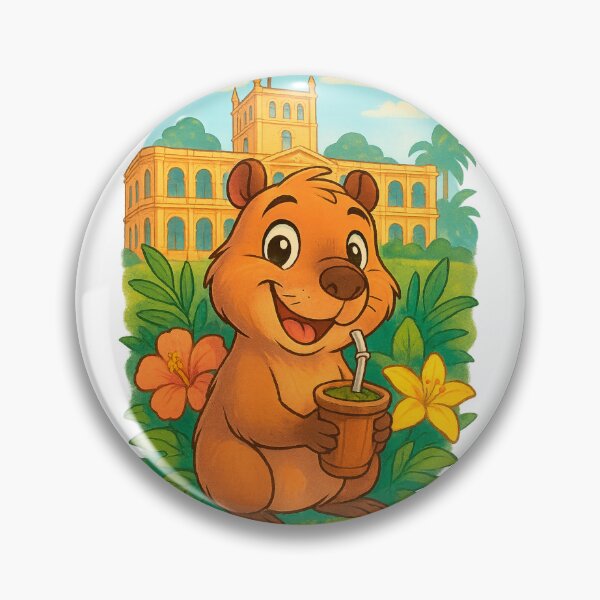Item preview, Cute Capybara Drinking Tereré in Paraguay designed and sold by CapyToon.