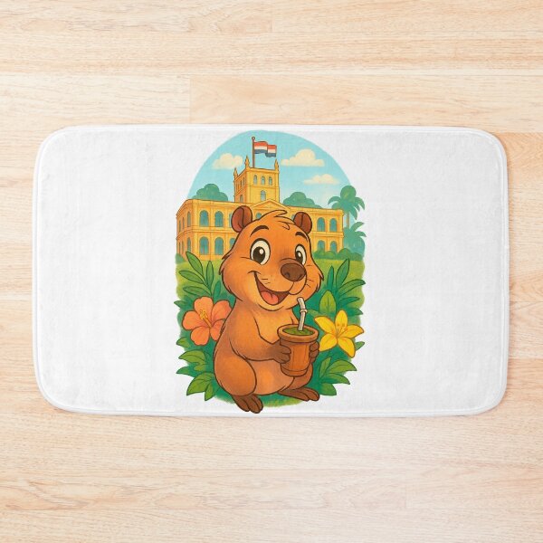 Item preview, Cute Capybara Drinking Tereré in Paraguay designed and sold by CapyToon.