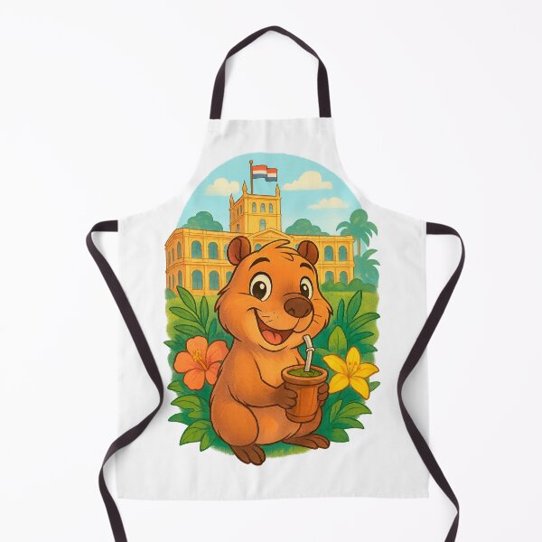 Item preview, Cute Capybara Drinking Tereré in Paraguay designed and sold by CapyToon.