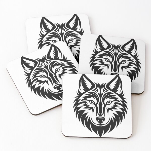 Item preview, Tribal Wolf Head Illustration – Abstract Animal Line Art Design designed and sold by Royalsticker.