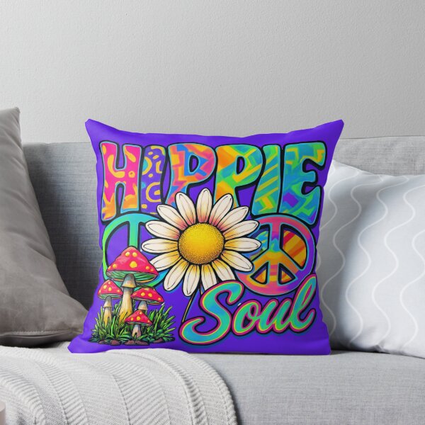 Item preview, Hippie Soul – Retro Psychedelic Daisy & Peace Sign Art designed and sold by PixelExpressStudio.