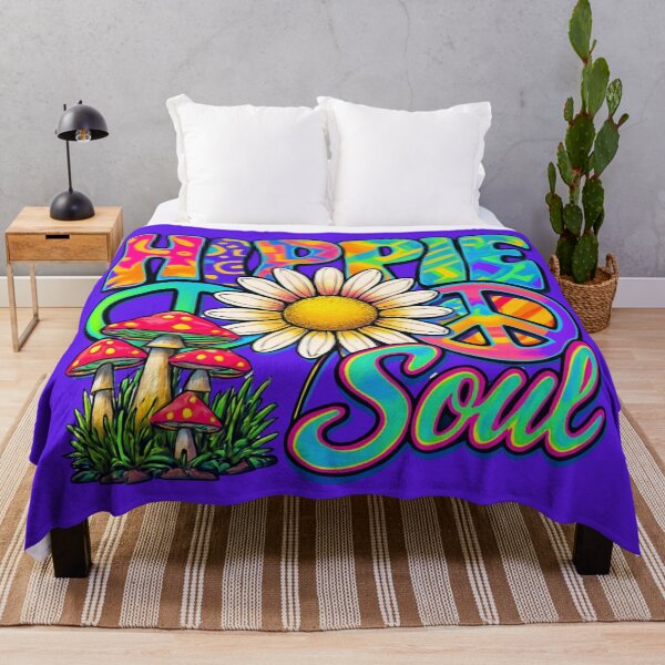 Item preview, Hippie Soul – Retro Psychedelic Daisy & Peace Sign Art designed and sold by PixelExpressStudio.