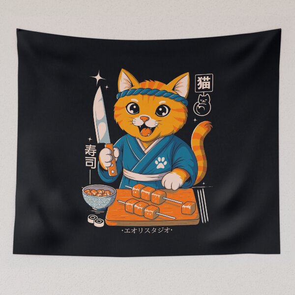 Item preview, Sushi Cat Samurai designed and sold by Eoli Studio.