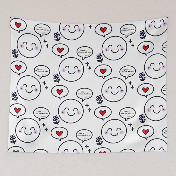 Item preview, I Get So Happy When You Talk to Me – Cute Quote with Smiley Face & Flowers designed and sold by effdesigns.