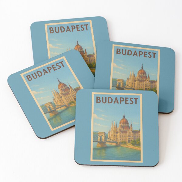 Item preview, Budapest Hungary Travel Art – Parliament Building and Chain Bridge Souvenir designed and sold by Annika Shurafa.