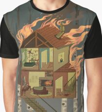 Haus in Flammen Grafik T-Shirt