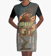 House on Fire Graphic T-Shirt Dress