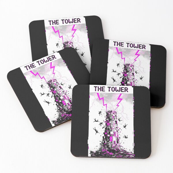 Item preview, The Tower - Cyberpunk Glitch Art Tarot Card designed and sold by NewGenWitchcraft.