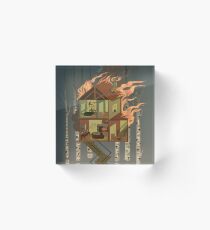 House on Fire Acrylic Block