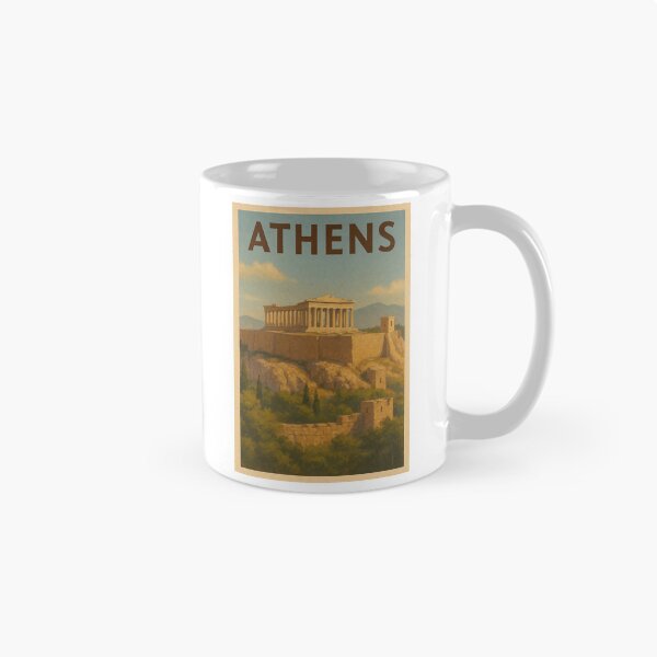 Item preview, Athens Greece Travel Art – Acropolis and Parthenon Souvenir Print designed and sold by Annika Shurafa.