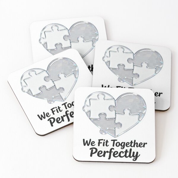 Item preview, We Fit Together Perfectly – Puzzle Heart Love Sticker, Artistic Design designed and sold by Gurjeetpixelart.