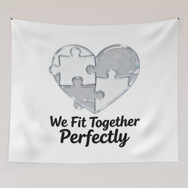 Item preview, We Fit Together Perfectly – Puzzle Heart Love Sticker, Artistic Design designed and sold by Gurjeetpixelart.