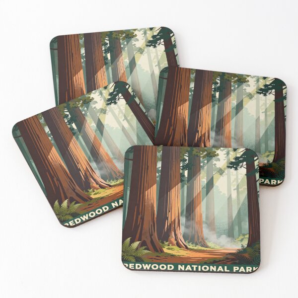 Item preview, 2 Redwood Majesty: A Vintage Travel Poster of Redwood National Park designed and sold by TrendSh0p.