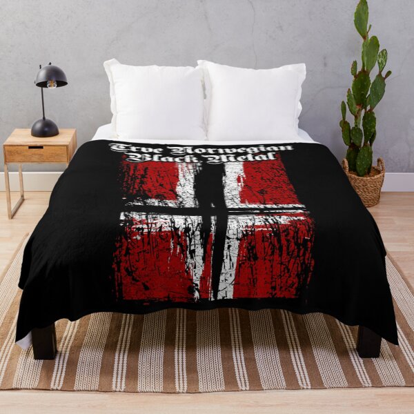 Item preview, Trve (True) Norwegian Black Metal - Norwegian Satanic Flag designed and sold by MeriSimo.