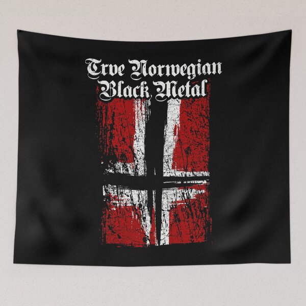Item preview, Trve (True) Norwegian Black Metal - Norwegian Satanic Flag designed and sold by MeriSimo.