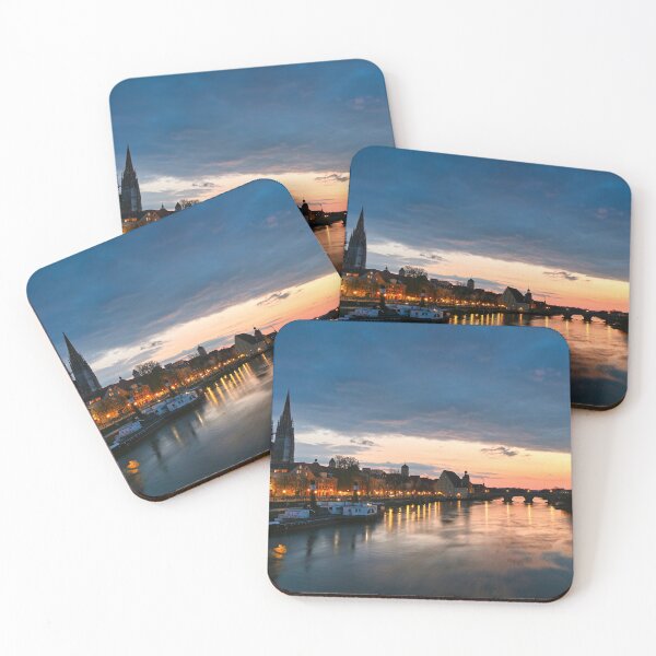 Item preview, Regensburg old town and Danube river at night, Germany designed and sold by goceris.