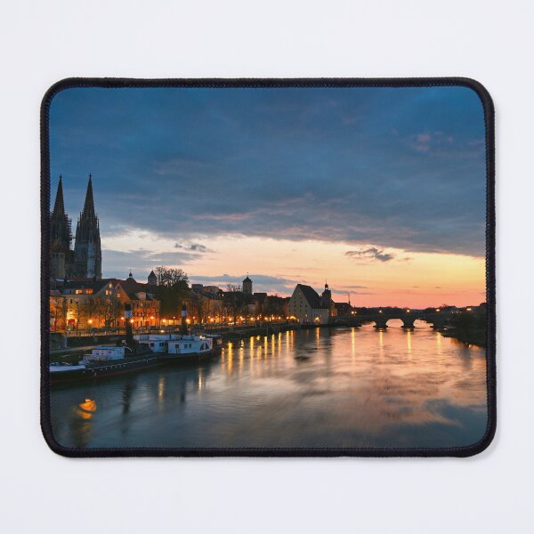 Item preview, Regensburg old town and Danube river at night, Germany designed and sold by goceris.