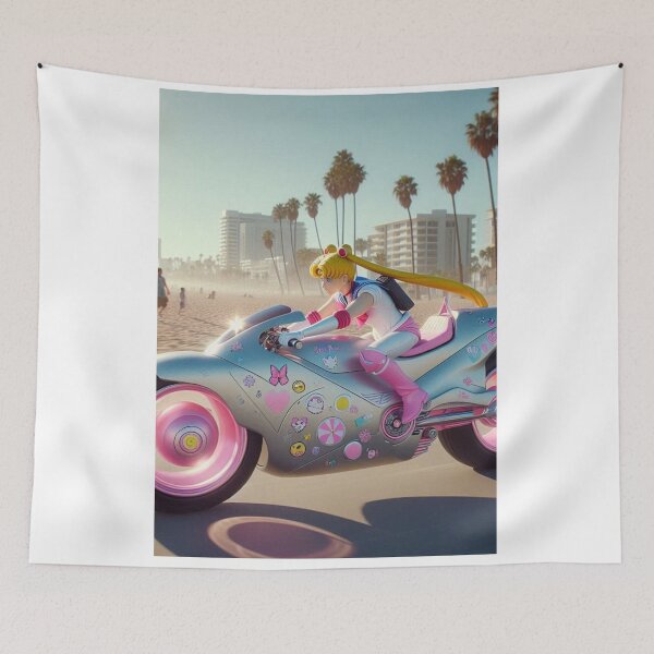 Item preview, "Moto-Rollin’ with Sassquatch Speed: Palm Trees & Pigtails Edition" designed and sold by Print Fiction.