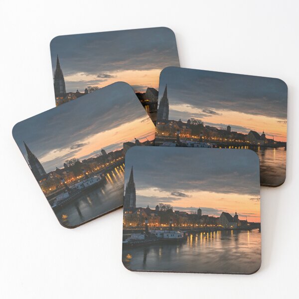 Item preview, Regensburg and Danube river at night, Germany designed and sold by goceris.