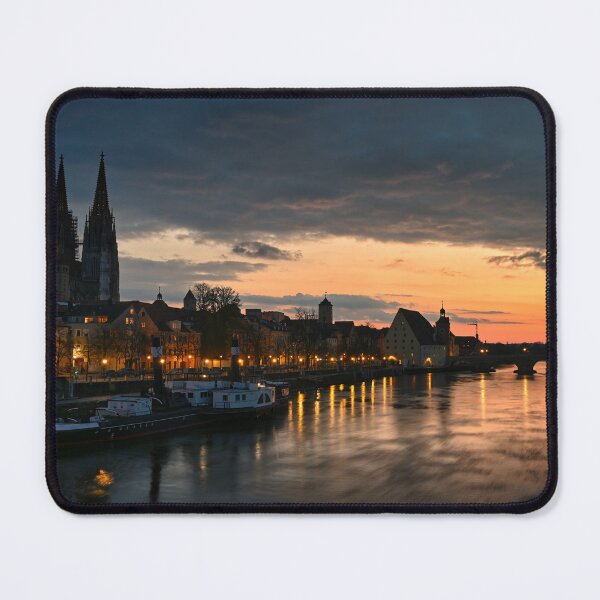 Item preview, Regensburg and Danube river at night, Germany designed and sold by goceris.