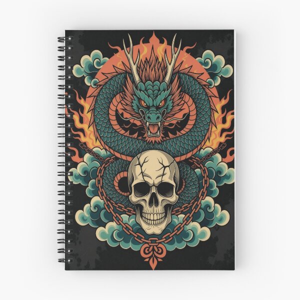 Item preview, Fierce Dragon and Skull Tattoo Art designed and sold by Linda Roisum.