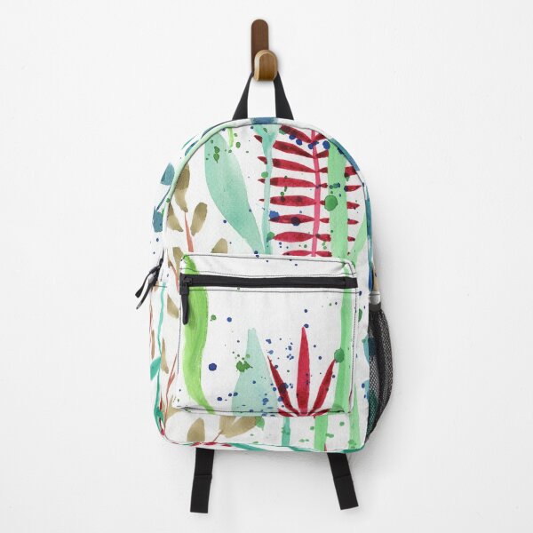 Item preview, Botanical Watercolor Leaves And Branches Red Green Teal I  designed and sold by Irina Sztukowski.