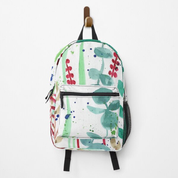 Item preview, Botanical Watercolor Leaves And Branches Red Green Teal II designed and sold by Irina Sztukowski.