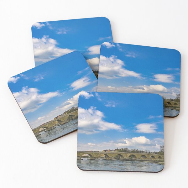 Item preview, Ancient stone bridge over the Danube river, Regensburg, Bavaria, Germany designed and sold by goceris.