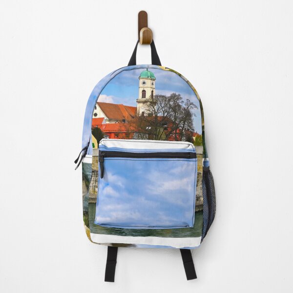 Item preview, Ancient stone bridge over the Danube river, old town Regensburg, Bavaria, Germany designed and sold by goceris.