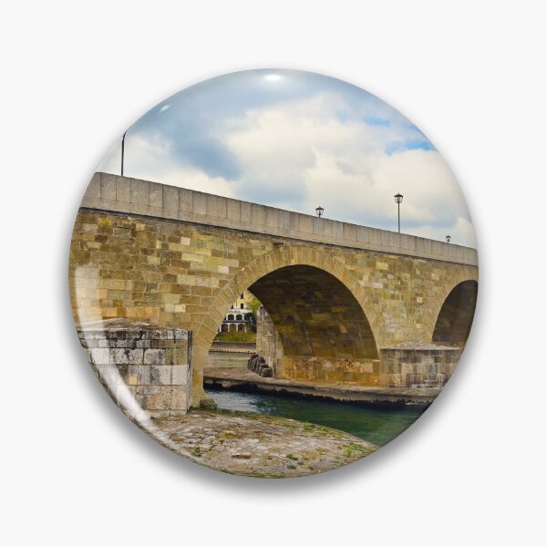 Item preview, Ancient stone bridge over the Danube river in Regensburg, Bavaria, Germany designed and sold by goceris.