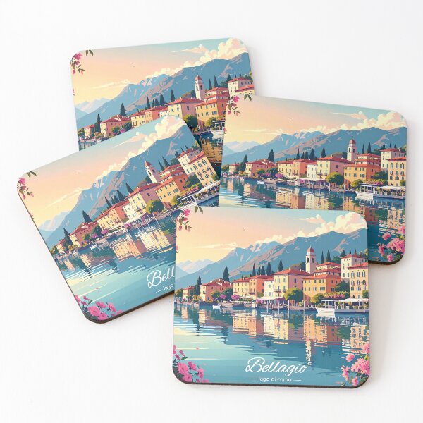 Item preview, Bellagio – Boho Pastel Illustration, Lake Como designed and sold by Klysztof.