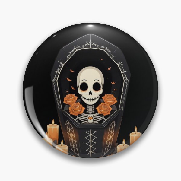Item preview, Cute Gothic Coffin with Smiling Face designed and sold by Witch Queen Clothing.