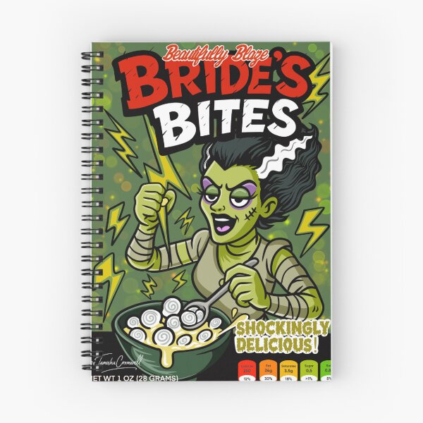 Item preview, Bride’s Bites Cereal Box Art Print – Horror Breakfast Parody Inspired by The Bride of Frankenstein designed and sold by October Forever.