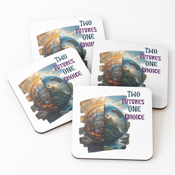 Item preview, wo Futures One Choice – Environmental Awareness Planet Earth Split Scene Design designed and sold by TheCleverSkull.