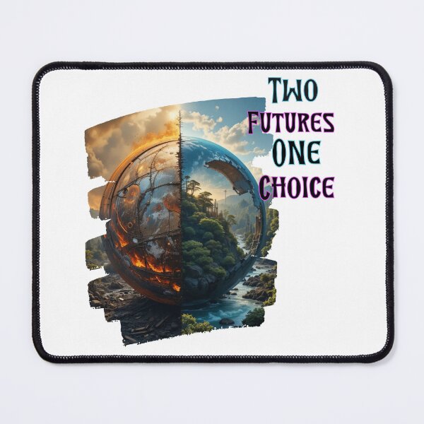 Item preview, wo Futures One Choice – Environmental Awareness Planet Earth Split Scene Design designed and sold by TheCleverSkull.