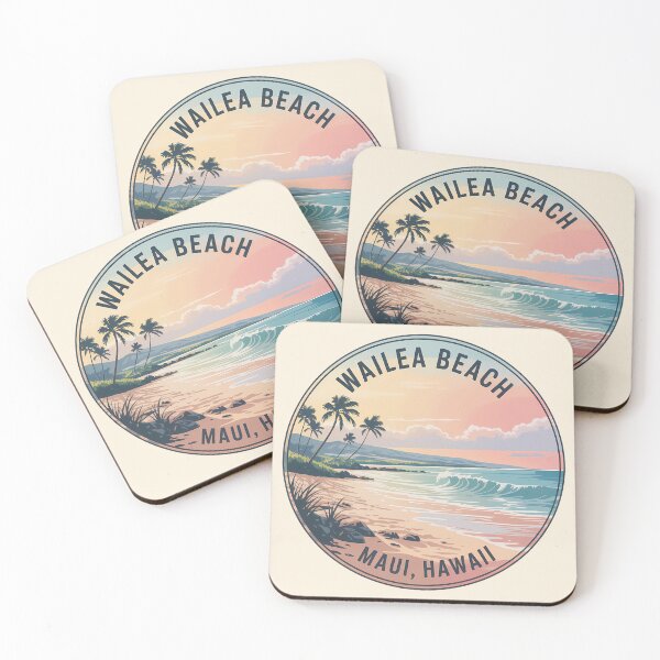 Item preview, Wailea Beach Maui Retro Circle Sticker designed and sold by Horizon Tales.