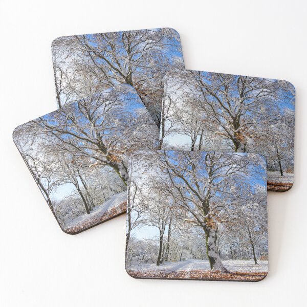Item preview, Winter Trees with Snow on Golden Leaves designed and sold by Kasia Design.
