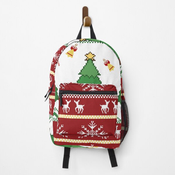 Item preview, Green Red Christmas Tree Pixel Nordic Pattern designed and sold by KiratiTra Designs.