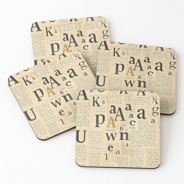 Item preview, Vintage Typography Collage – Letters on Aged Paper designed and sold by Zenvo.