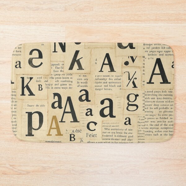 Item preview, Vintage Typography Collage – Letters on Aged Paper designed and sold by Zenvo.