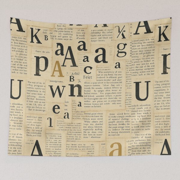 Item preview, Vintage Typography Collage – Letters on Aged Paper designed and sold by Zenvo.