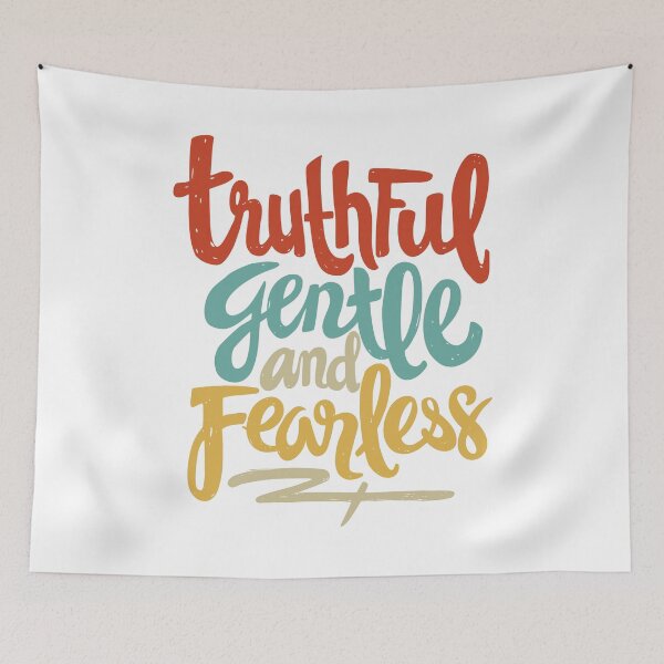 Item preview, Truthful Gentle and Fearless Typography designed and sold by Choose Happy.