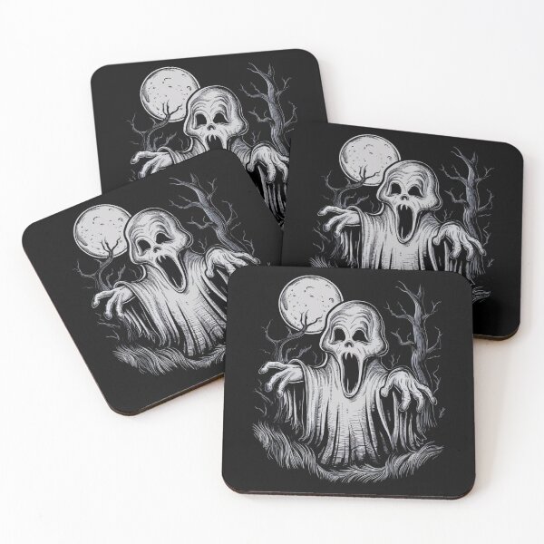Item preview, Spooky Ghost Illustration – Creepy Haunted Spirit Under Full Moon designed and sold by love3617.