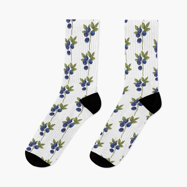 Item preview, Blueberries with leaves on a white background. Hand drawn illustration on white background. designed and sold by Grin Katalina Floral Patterns & Cozy Art.