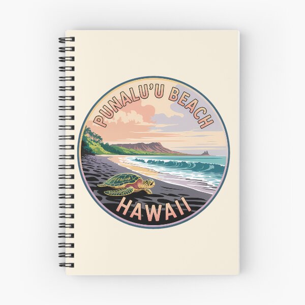 Item preview, Punalu’u Black Sand Beach Hawaii Retro Circle Sticker designed and sold by Horizon Tales.