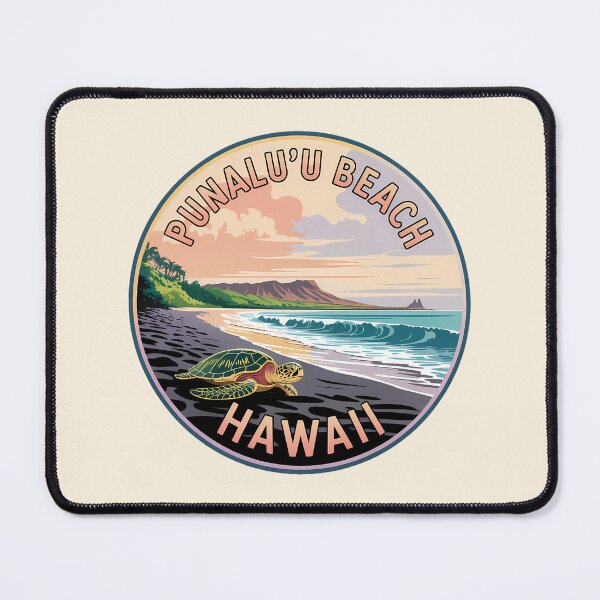 Item preview, Punalu’u Black Sand Beach Hawaii Retro Circle Sticker designed and sold by Horizon Tales.